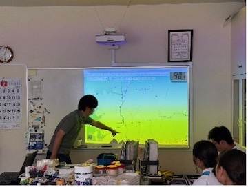 採取地点の確認しているところ